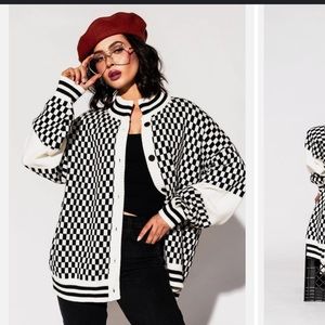 NWT LALA ORIGINAL: Get What I Want Grandpa Cardigan in Black + White